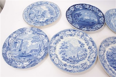 Lot 119 - Collection of 19th century English blue and white table wares