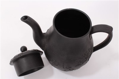 Lot 120 - Two early 19th century Wedgwood black basalt teapots and covers