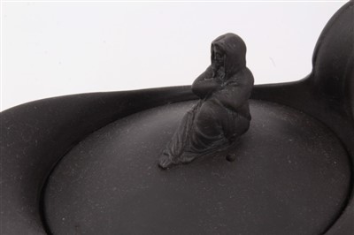 Lot 120 - Two early 19th century Wedgwood black basalt teapots and covers