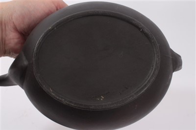 Lot 120 - Two early 19th century Wedgwood black basalt teapots and covers