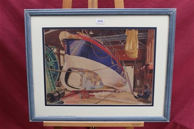 Lot 1216 - Clifford Charles Turner (1920-2018) Watercolour - Mumbles Lifeboat, glaze framed, 36cm x 51cm