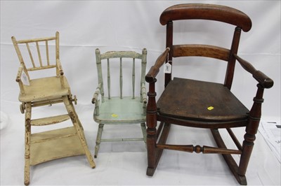 Lot 3867 - Victorian beech and elm child’s rocking chair