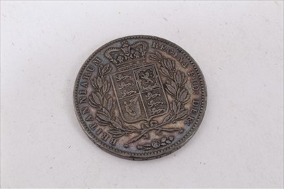 Lot 242 - Victoria YH crown 1847 XI