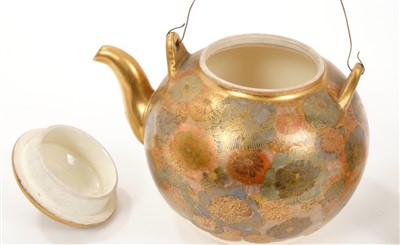 Lot 130 - Late 19th century Japanese satsuma earthenware teapot and another (2)