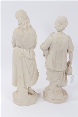 Lot 131 - Pair Victorian Copeland Art Union Parian ware figures