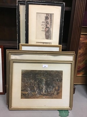 Lot 107 - 19th century prints of London, watercolours and sundry pictures