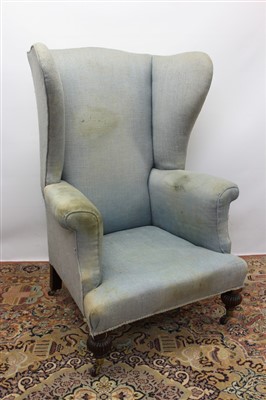 Lot 1357 - 19th century wing armchair