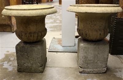 Lot 1360 - Pair of 19th century terracotta garden urns