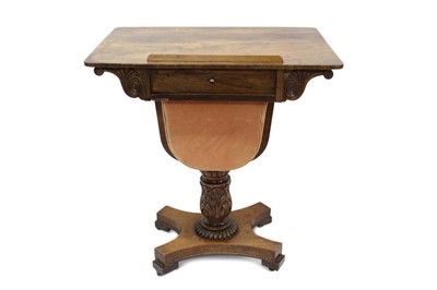 Lot 1410 - Regency rosewood needlework table