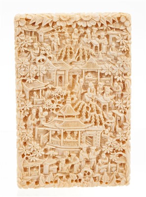 Lot 948 - Fine quality 19th carved ivory card case