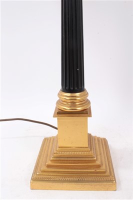 Lot 1434 - Gilt brass Corinthian column table lamp