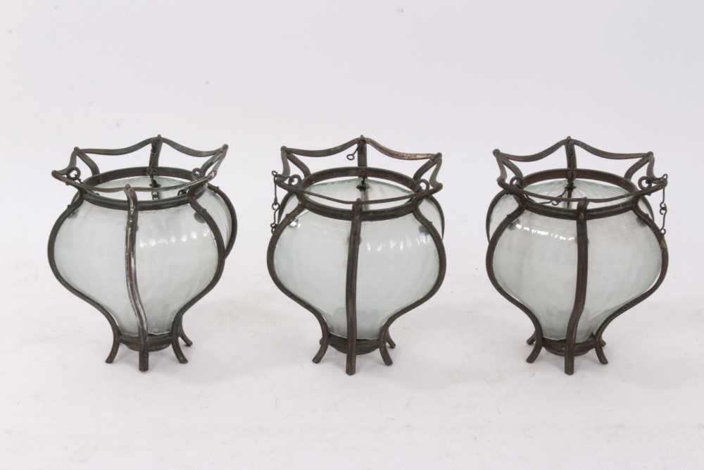 Lot 115 - Antiques Road Trip lot: Set off three early 20th century opaque glass shades