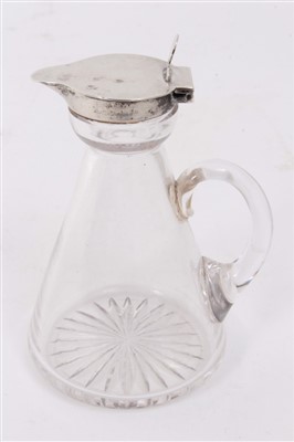 Lot 257 - Antiques Road Trip lot: Early 20th century silver lidded glass whisky noggin