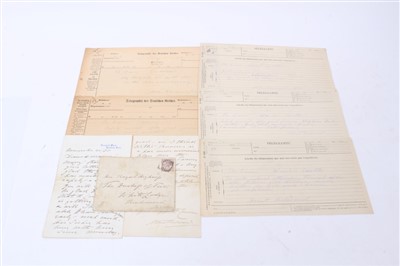 Lot 133 - H.R.H. Edward Albert Prince of Wales letter and five telegrams to Queen Victoria