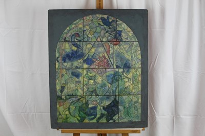 Lot 955 - Ernest Charles Wallcousins (1883-1976) oil on board - Design for a stained glass window in the manner of Chagall, 76 x 61cm.