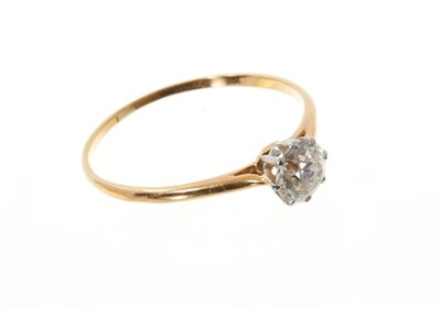 Lot 659 - Diamond single stone ring with an old cut diamond