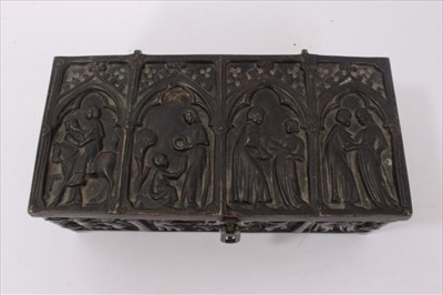 Lot 200 - Mediaeval revival bronze casket