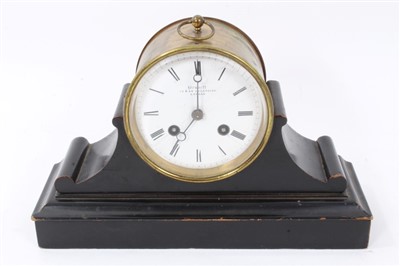 Lot 840 - 19th century drum clock - Bennett London