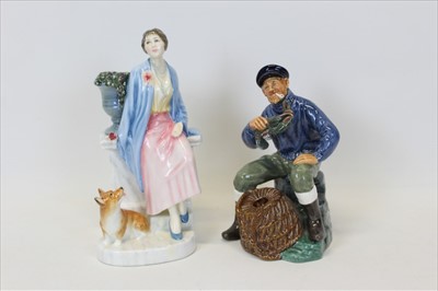 Lot 2017 - Royal Doulton Figure - “Queen Elizabeth the Queen Mother” HN3230, together with another Figure “The Lobster Man” HN2317” (2)