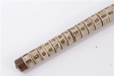 Lot 1101 - 19th century shark vertebrae walking stick