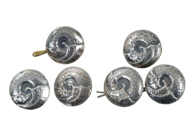 Lot 702 - Set of six Art Nouveau Cymric Libertys silver buttons