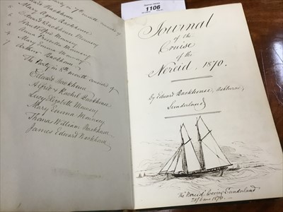 Lot 1106 - Edward Backhouse - ‘Journal of the Cruise of the Nereid, 1870’