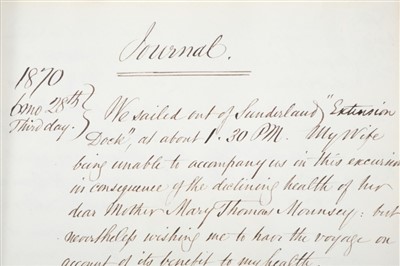 Lot 1106 - Edward Backhouse - ‘Journal of the Cruise of the Nereid, 1870’