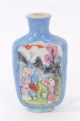 Lot 256 - 20th century Chinese moulded porcelain snuff bottle