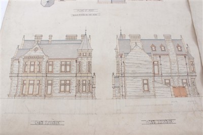 Lot 1229 - Architects drawings of Dryderdale Hall, designed by Alfred Waterhouse (1830-1905)