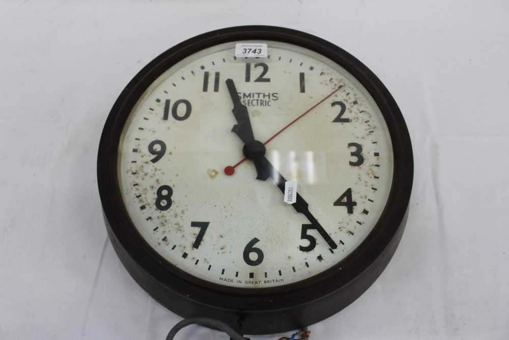 Lot 3743 - Smiths Electric Bakelite wall clock, and white...