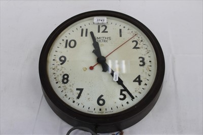 Lot 3743 - Smiths Electric Bakelite wall clock, and white...