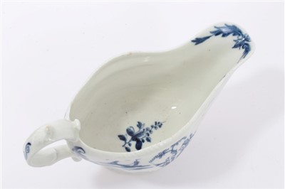 Lot 299 - 18th century Worcester blue and white sauce boat