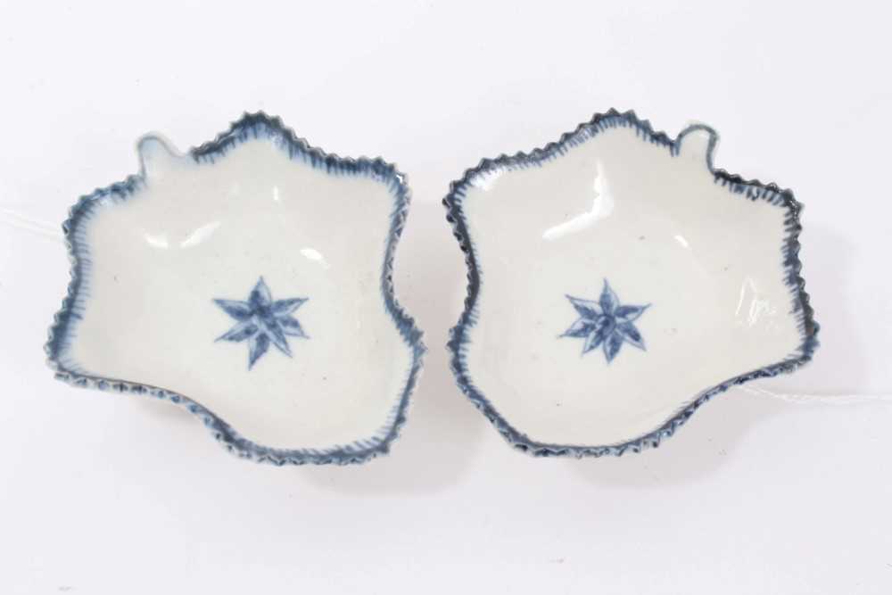 Lot 64 - Pair 18th century Worcester porcelain pickle dishes with rare Single Flower print