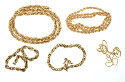 Lot 695 - Group of 18ct gold chains