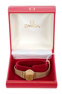 Lot 809 - 9ct gold lady’s Omega wristwatch