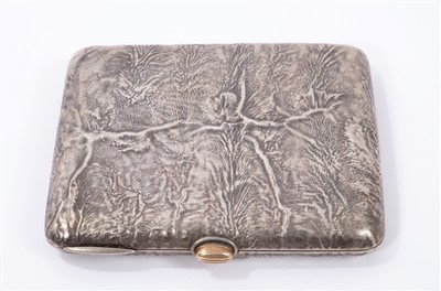 Lot 550 - Finnish silver cigarette case with Samorodak decoration.