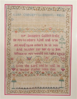 Lot 1224 - George III sampler