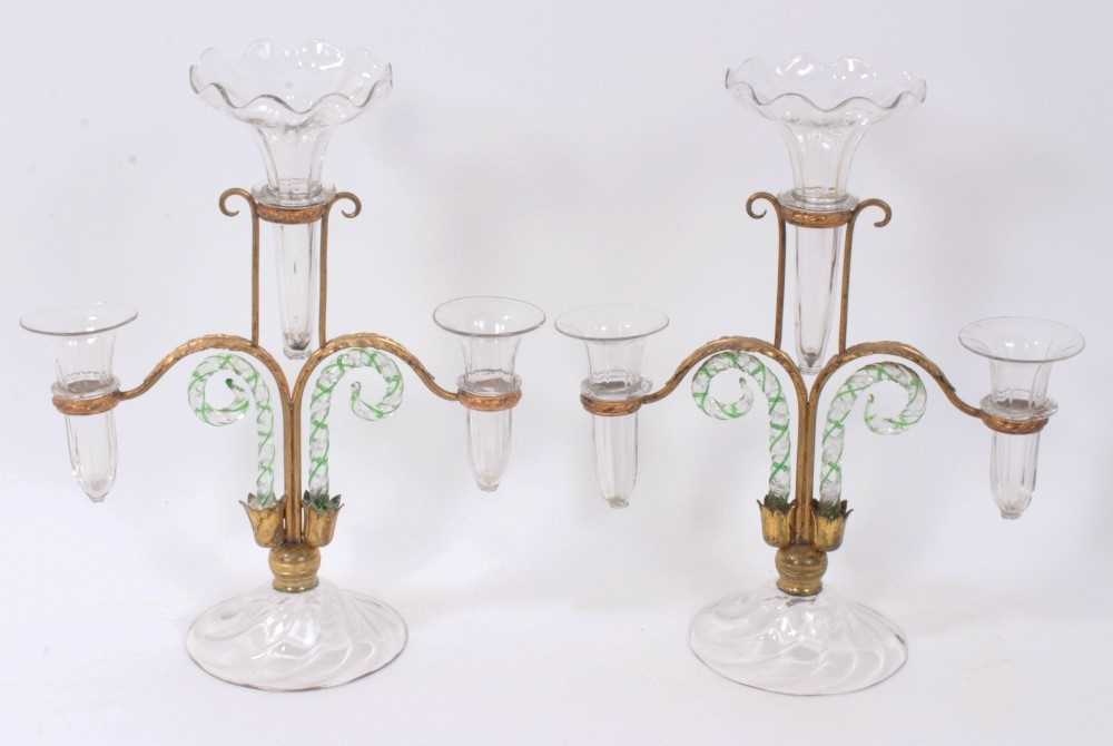 Lot 314 - Pair late Victorian gilt metal and fluted