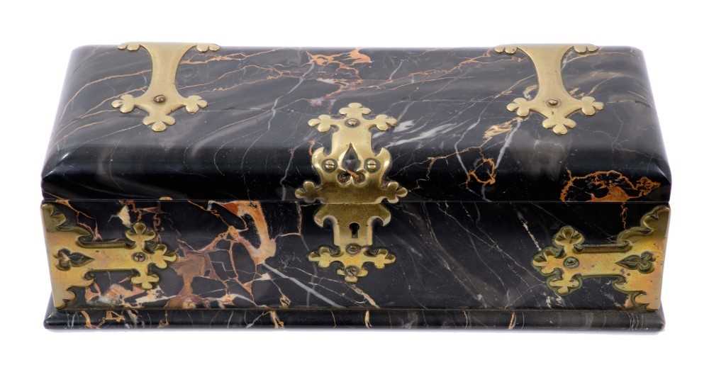 Lot 1182 - Victorian marble cigarette case