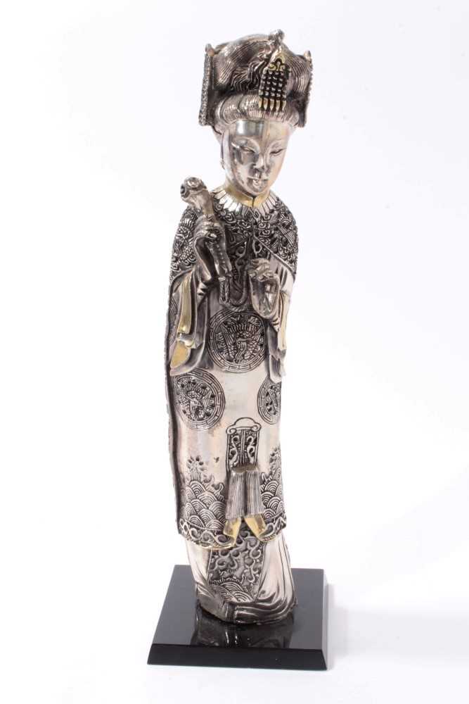 Lot 471 - Chinese white metal figure