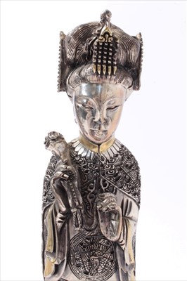 Lot 471 - Chinese white metal figure