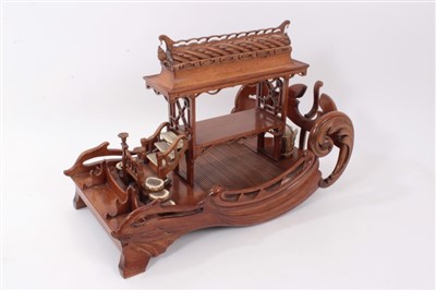 Lot 1299 - Unusual Austrian Chinese boat-style desk stand