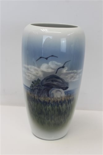 Lot 2045 - Good quality Royal Copenhagen porcelain vase...
