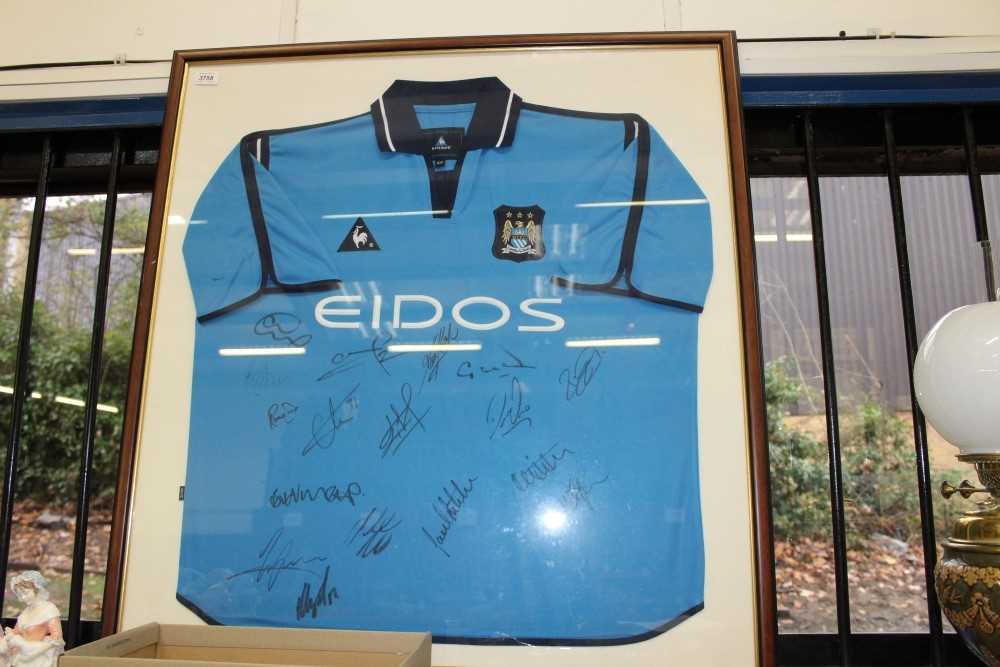 Lot 3758 - Manchester City signed shirt in frame