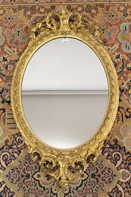 Lot 1653 - Victorian oval gilt framed mirror