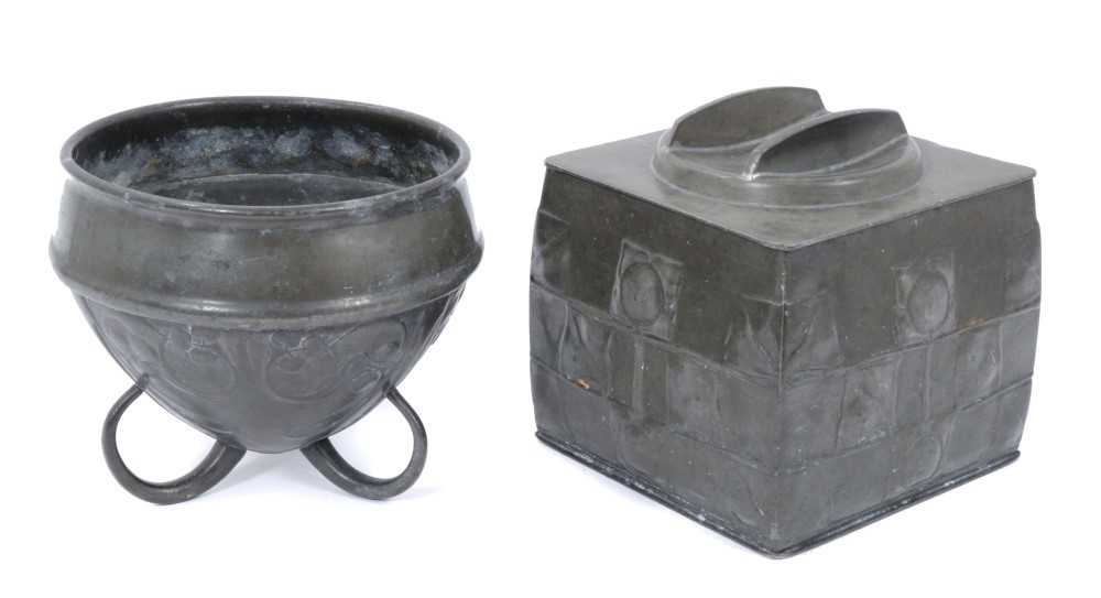 Lot 1112 - Archibald Knox for Liberty & Co. Tudric pewter tea caddy