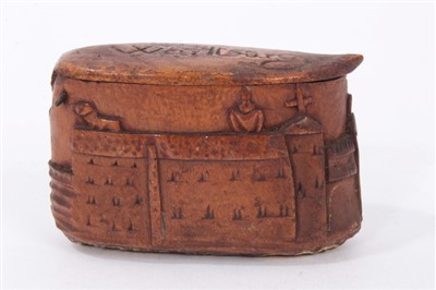 Lot 26 - Unusual 19th century Continental carved boxwood snuff