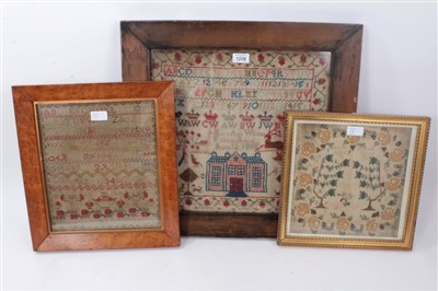 Lot 1226 - Victoria woolwork sampler, two others