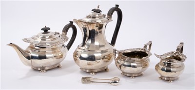 Lot 442 - Victorian silver four piece tea set