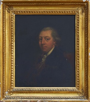 Lot 1384 - English School (circa 1800) oil on panel portrait of a gentleman, possibly George III, in gilt frame